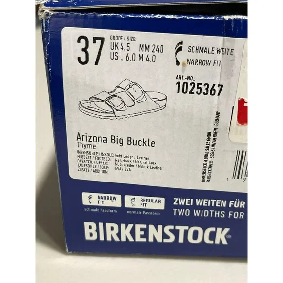 Birkenstock Arizona Big Buckle Sandals 37 6 Green NEW - Picture 7 of 7